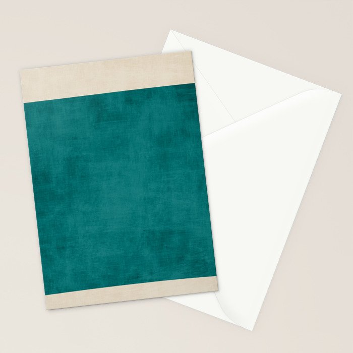 Teal Rich Texture Linen Minimalist Art Stationery Card Gallery Image 2
