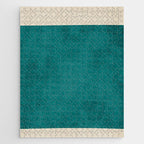 Teal Rich Texture Linen Minimalist Art Jigsaw Puzzle Gallery Image 1