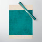 Teal Rich Texture Linen Minimalist Art Wrapping Paper Gallery Image 1