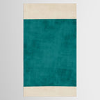 Teal Rich Texture Linen Minimalist Art Tablecloth Gallery Image 2