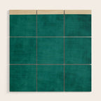 Teal Rich Texture Linen Minimalist Art Wood Wall Art Gallery Image 1