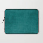 Teal Rich Texture Linen Minimalist Art Laptop Sleeve Gallery Image 1