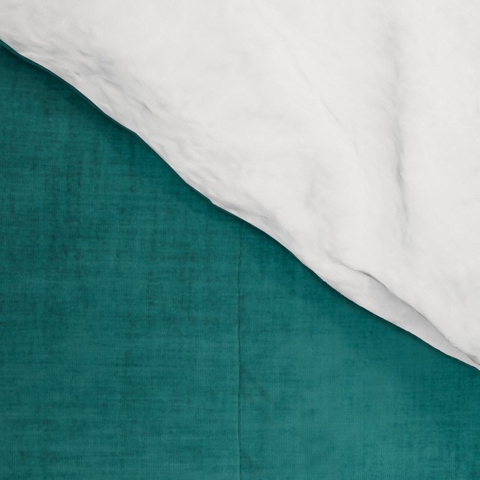 Teal Rich Texture Linen Minimalist Art Comforter Gallery Image 4