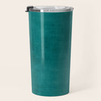 Teal Rich Texture Linen Minimalist Art Travel Mug Gallery Image 3
