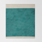 Teal Rich Texture Linen Minimalist Art Throw Blanket Gallery Image 2