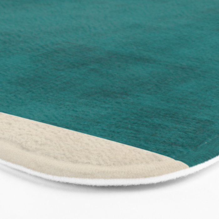 Teal Rich Texture Linen Minimalist Art Bath Mat Gallery Image 3