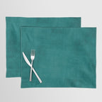 Teal Rich Texture Linen Minimalist Art Placemat Gallery Image 1