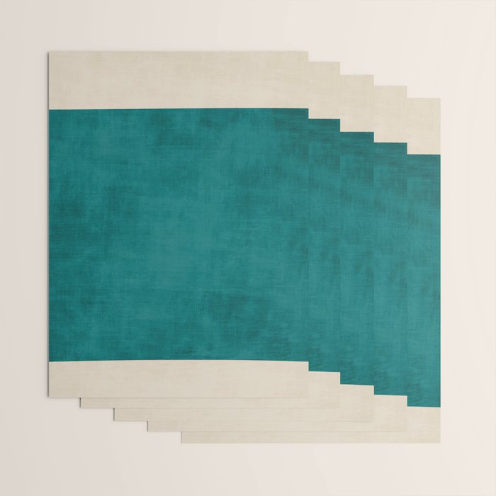 Teal Rich Texture Linen Minimalist Art Wrapping Paper Gallery Image 3