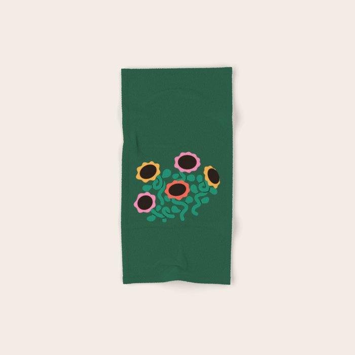 Colorful Abstract Sunflowers Bath Towel Gallery Image 1