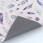 Modern blush pink navy blue purple watercolor floral Rug Gallery Image 4