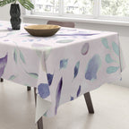 Modern blush pink navy blue purple watercolor floral Tablecloth Gallery Image 3