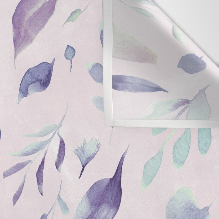 Modern blush pink navy blue purple watercolor floral Wall Tapestry Gallery Image 3