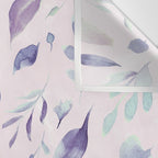 Modern blush pink navy blue purple watercolor floral Wall Tapestry Gallery Image 3