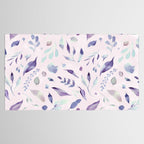 Modern blush pink navy blue purple watercolor floral Tablecloth Gallery Image 2