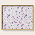 Modern blush pink navy blue purple watercolor floral Serving Tray Gallery Image 1