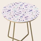 Modern blush pink navy blue purple watercolor floral Side Table Gallery Image 2