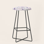 Modern blush pink navy blue purple watercolor floral Stool Gallery Image 1