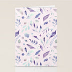Modern blush pink navy blue purple watercolor floral Stationery Card Gallery Image 2