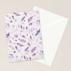 Modern blush pink navy blue purple watercolor floral Stationery Card Gallery Image 2