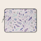 Modern blush pink navy blue purple watercolor floral Laptop Sleeve Gallery Image 1