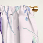 Modern blush pink navy blue purple watercolor floral Window Curtain Gallery Image 2