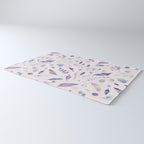 Modern blush pink navy blue purple watercolor floral Rug Gallery Image 3