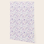 Modern blush pink navy blue purple watercolor floral Wallpaper Gallery Image 2