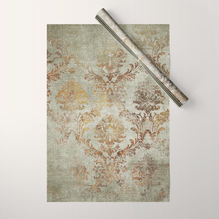 Aged Damask Texture 3 Wrapping Paper Gallery Image 1