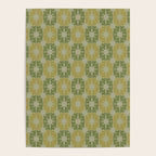 Mid Century Modern Atomic Stars Retro Checkered Starburst Pattern in Vintage Olive Green Tones Poster Gallery Image 4