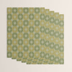 Mid Century Modern Atomic Stars Retro Checkered Starburst Pattern in Vintage Olive Green Tones Wrapping Paper Gallery Image 3