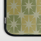 Mid Century Modern Atomic Stars Retro Checkered Starburst Pattern in Vintage Olive Green Tones Laptop Sleeve Gallery Image 3