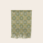 Mid Century Modern Atomic Stars Retro Checkered Starburst Pattern in Vintage Olive Green Tones Wall Hanging Gallery Image 1