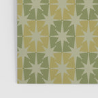 Mid Century Modern Atomic Stars Retro Checkered Starburst Pattern in Vintage Olive Green Tones Poster Gallery Image 3