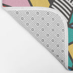 Colorful Memphis Milano Modern Geometric Shapes - 80s 90s retro electroclash pop art Aztec Bath Mat Gallery Image 2