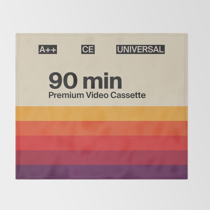 Retro VHS Cassette Tape Throw Blanket Gallery Image 2