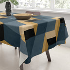 Cuboid Mid Century Abstract Shapes Pattern V Tablecloth Gallery Image 3