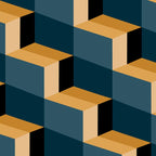Cuboid Mid Century Abstract Shapes Pattern V Coffee Mug Gallery Image 2