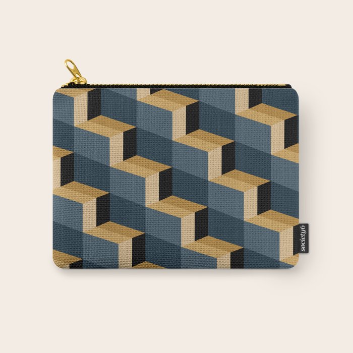 Cuboid Mid Century Abstract Shapes Pattern V Carry All Pouch Gallery Image 1