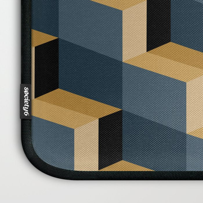 Cuboid Mid Century Abstract Shapes Pattern V Laptop Sleeve Gallery Image 3