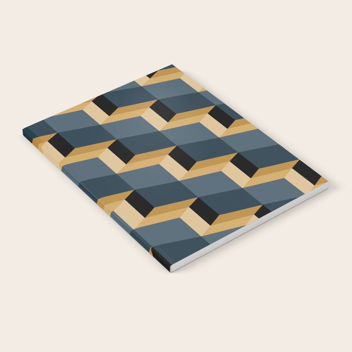 Cuboid Mid Century Abstract Shapes Pattern V Notebook Gallery Image 1