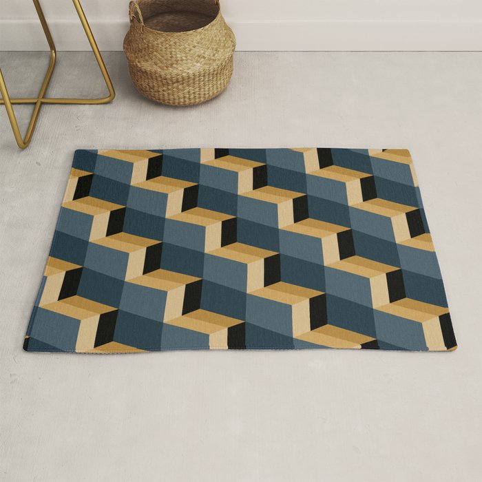Cuboid Mid Century Abstract Shapes Pattern V Rug Gallery Image 1