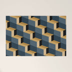 Cuboid Mid Century Abstract Shapes Pattern V Welcome Mat Gallery Image 1