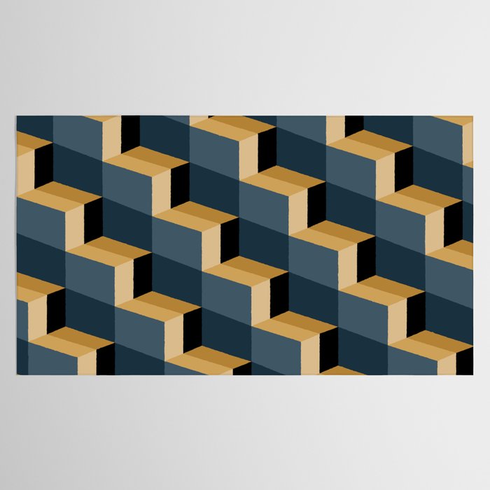 Cuboid Mid Century Abstract Shapes Pattern V Tablecloth Gallery Image 2