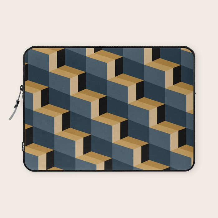 Cuboid Mid Century Abstract Shapes Pattern V Laptop Sleeve Gallery Image 1