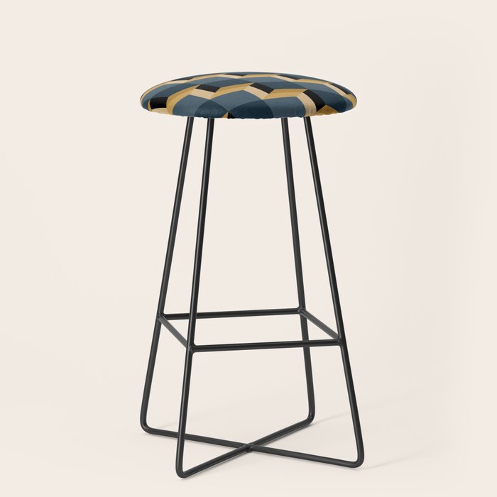 Cuboid Mid Century Abstract Shapes Pattern V Stool Gallery Image 1