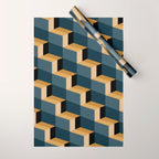 Cuboid Mid Century Abstract Shapes Pattern V Wrapping Paper Gallery Image 1