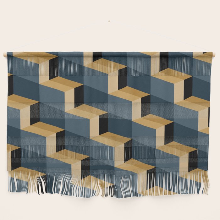Cuboid Mid Century Abstract Shapes Pattern V Wall Hanging Gallery Image 1