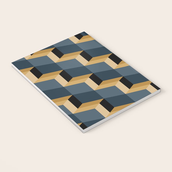Cuboid Mid Century Abstract Shapes Pattern V Notebook Gallery Image 3