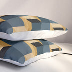 Cuboid Mid Century Abstract Shapes Pattern V Pillow Sham Gallery Image 3