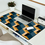 Cuboid Mid Century Abstract Shapes Pattern V Desk Mat Gallery Image 2